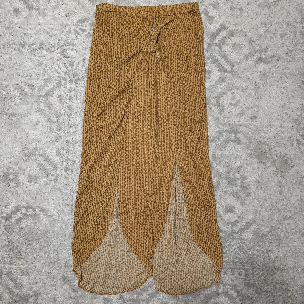 ✨️4/$20 Tie-Front Tie Palazzo Pants Lightweight Summer Cover-Up, Resort, M - Picture 3 of 14